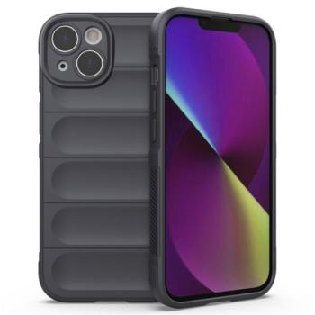 Szilikon telefonvédő (közepesen ütésálló, kamera védelem, 3D minta) SÖTÉTSZÜRKE Apple iPhone 14 Plus kép