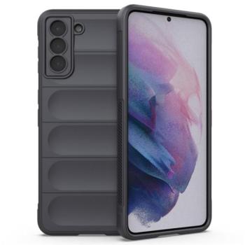 Szilikon telefonvédő (közepesen ütésálló, kamera védelem, 3D minta) SÖTÉTSZÜRKE Samsung Galaxy S21 Plus (SM-G996) 5G kép