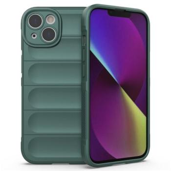 Szilikon telefonvédő (közepesen ütésálló, kamera védelem, 3D minta) SÖTÉTZÖLD Apple iPhone 14 Plus kép