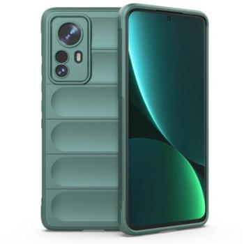 Szilikon telefonvédő (közepesen ütésálló, kamera védelem, 3D minta) SÖTÉTZÖLD Xiaomi 12 Pro kép
