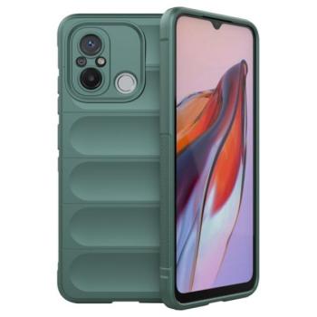 Szilikon telefonvédő (közepesen ütésálló, kamera védelem, 3D minta) SÖTÉTZÖLD Xiaomi Redmi 12C kép