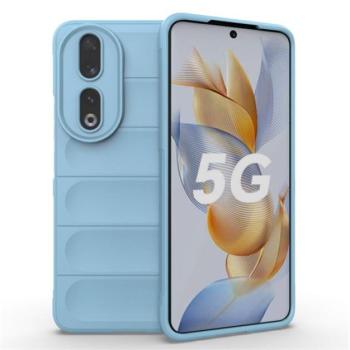 Szilikon telefonvédő (közepesen ütésálló, kamera védelem, 3D minta) VILÁGOSKÉK Honor 90 5G kép