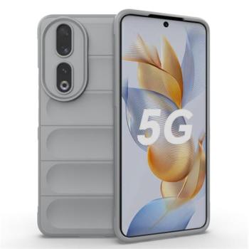 Szilikon telefonvédő (közepesen ütésálló, kamera védelem, 3D minta) VILÁGOSSZÜRKE Honor 90 5G kép