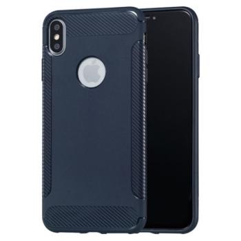 Szilikon telefonvédő (közepesen ütésálló, karbon minta, logó kivágás) SÖTÉTKÉK Apple iPhone XS Max 6.5 kép