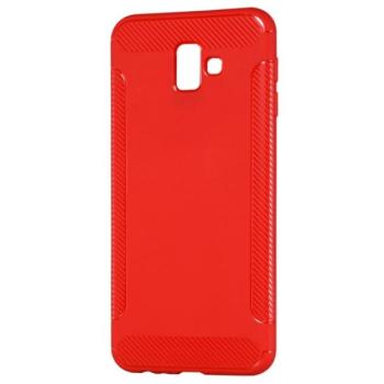 Szilikon telefonvédő (közepesen ütésálló, karbon minta) PIROS Samsung Galaxy J6 Plus (SM-J610F) kép