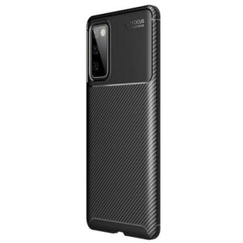 Szilikon telefonvédő (közepesen ütésálló, légpárnás sarok, karbon minta) FEKETE Samsung Galaxy S20 FE (SM-G780) kép