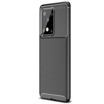 Szilikon telefonvédő (közepesen ütésálló, légpárnás sarok, karbon minta) FEKETE Samsung Galaxy S20 Ultra (SM-G988F), Samsung Galaxy S20 Ultra 5G (SM-G988B) kép
