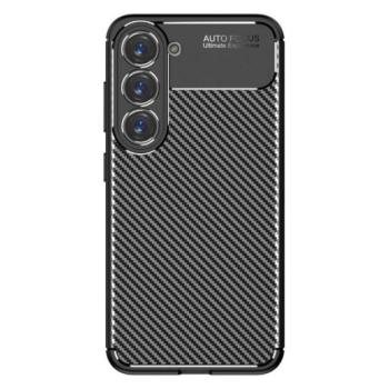 Szilikon telefonvédő (közepesen ütésálló, légpárnás sarok, karbon minta) FEKETE Samsung Galaxy S23 (SM-S911) kép