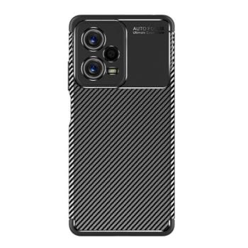 Szilikon telefonvédő (közepesen ütésálló, légpárnás sarok, karbon minta) FEKETE Xiaomi Poco X5 5G kép