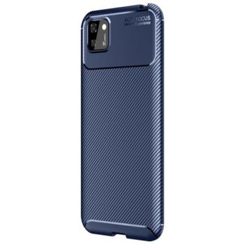 Szilikon telefonvédő (közepesen ütésálló, légpárnás sarok, karbon minta) SÖTÉTKÉK Huawei Y5p, Honor 9S kép