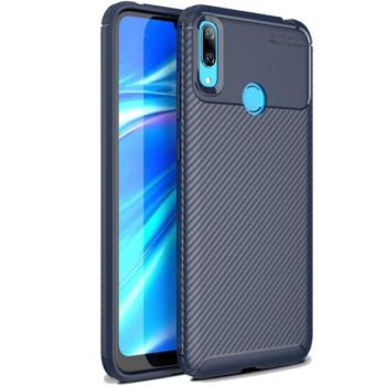 Szilikon telefonvédő (közepesen ütésálló, légpárnás sarok, karbon minta) SÖTÉTKÉK Huawei Y7 2019 (Y7 Prime 2019) kép