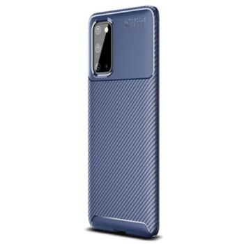 Szilikon telefonvédő (közepesen ütésálló, légpárnás sarok, karbon minta) SÖTÉTKÉK Samsung Galaxy S20 (SM-G980F), Samsung Galaxy S20 5G (SM-G981U) kép