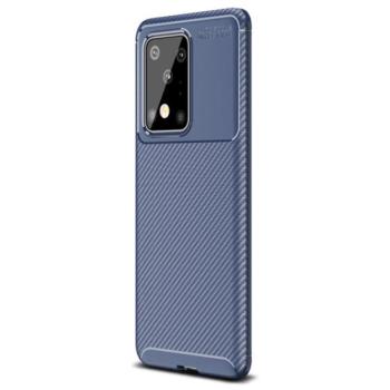 Szilikon telefonvédő (közepesen ütésálló, légpárnás sarok, karbon minta) SÖTÉTKÉK Samsung Galaxy S20 Ultra (SM-G988F), Samsung Galaxy S20 Ultra 5G (SM-G988B) kép