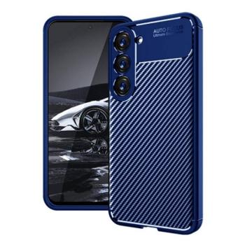 Szilikon telefonvédő (közepesen ütésálló, légpárnás sarok, karbon minta) SÖTÉTKÉK Samsung Galaxy S23 Plus (SM-S916) kép