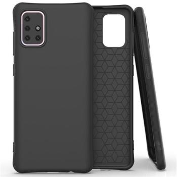 Szilikon telefonvédő (közepesen ütésálló, légpárnás sarok, matt) FEKETE Samsung Galaxy M31s (SM-M317F) kép