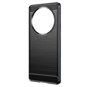Szilikon telefonvédő (közepesen ütésálló, légpárnás sarok, szálcsiszolt, karbon minta) FEKETE Honor Magic5 Lite 5G kép