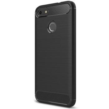 Szilikon telefonvédő (közepesen ütésálló, légpárnás sarok, szálcsiszolt, karbon minta) FEKETE Huawei P9 Lite Mini kép