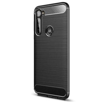 Szilikon telefonvédő (közepesen ütésálló, légpárnás sarok, szálcsiszolt, karbon minta) FEKETE Motorola Moto G Pro (XT2043) kép