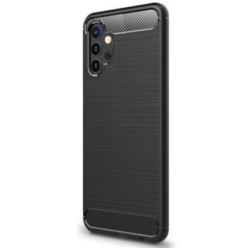 Szilikon telefonvédő (közepesen ütésálló, légpárnás sarok, szálcsiszolt, karbon minta) FEKETE Samsung Galaxy A32 5G (SM-A326) kép