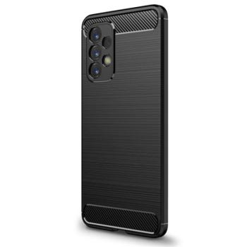 Szilikon telefonvédő (közepesen ütésálló, légpárnás sarok, szálcsiszolt, karbon minta) FEKETE Samsung Galaxy A33 5G (SM-A336) kép