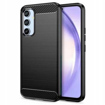 Szilikon telefonvédő (közepesen ütésálló, légpárnás sarok, szálcsiszolt, karbon minta) FEKETE Samsung Galaxy A54 5G (SM-A546) kép