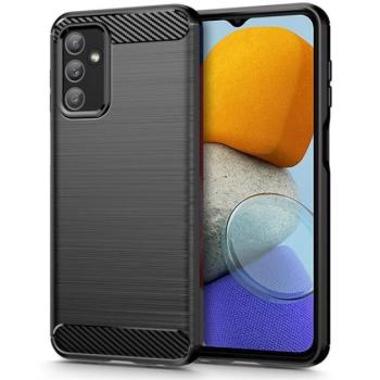 Szilikon telefonvédő (közepesen ütésálló, légpárnás sarok, szálcsiszolt, karbon minta) FEKETE Samsung Galaxy M23 (SM-M236), Samsung Galaxy A23 5G (SM-A236F) kép