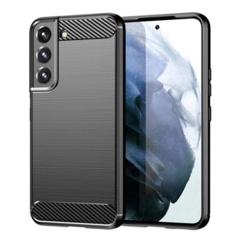 Szilikon telefonvédő (közepesen ütésálló, légpárnás sarok, szálcsiszolt, karbon minta) FEKETE Samsung Galaxy S23 (SM-S911) kép