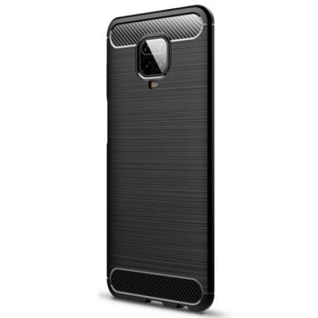 Szilikon telefonvédő (közepesen ütésálló, légpárnás sarok, szálcsiszolt, karbon minta) FEKETE Xiaomi Redmi Note 9S, Xiaomi Redmi Note 9 Pro kép