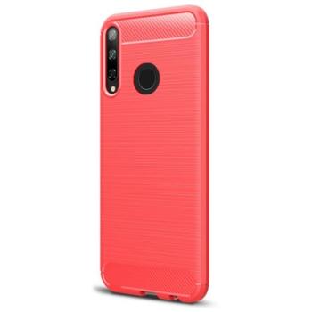 Szilikon telefonvédő (közepesen ütésálló, légpárnás sarok, szálcsiszolt, karbon minta) PIROS Huawei P40 Lite E / Y7p kép