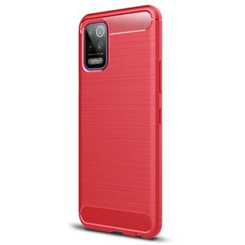 Szilikon telefonvédő (közepesen ütésálló, légpárnás sarok, szálcsiszolt, karbon minta) PIROS LG K52 (LMK520) kép