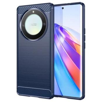 Szilikon telefonvédő (közepesen ütésálló, légpárnás sarok, szálcsiszolt, karbon minta) SÖTÉTKÉK Honor Magic5 Lite 5G kép