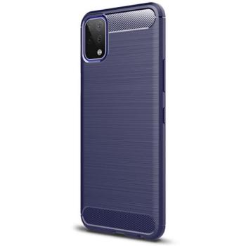 Szilikon telefonvédő (közepesen ütésálló, légpárnás sarok, szálcsiszolt, karbon minta) SÖTÉTKÉK LG K42 (LM-K420HM) kép