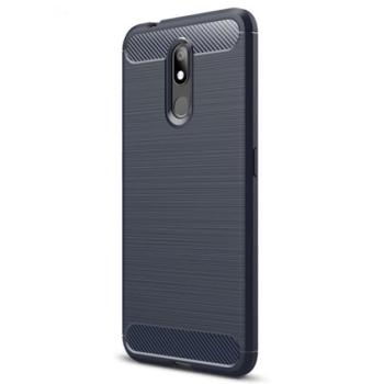 Szilikon telefonvédő (közepesen ütésálló, légpárnás sarok, szálcsiszolt, karbon minta) SÖTÉTKÉK Nokia 3.2 kép