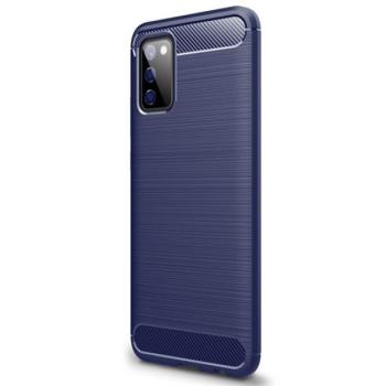 Szilikon telefonvédő (közepesen ütésálló, légpárnás sarok, szálcsiszolt, karbon minta) SÖTÉTKÉK Samsung Galaxy A02s (SM-A025F) kép