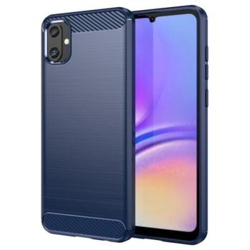 Szilikon telefonvédő (közepesen ütésálló, légpárnás sarok, szálcsiszolt, karbon minta) SÖTÉTKÉK Samsung Galaxy A05 (SM-A055F) kép