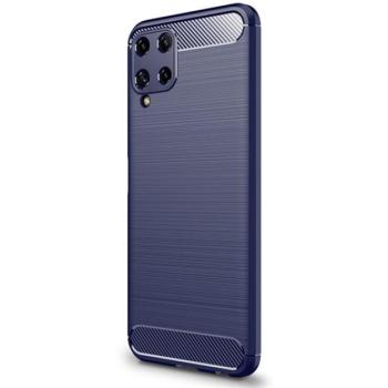 Szilikon telefonvédő (közepesen ütésálló, légpárnás sarok, szálcsiszolt, karbon minta) SÖTÉTKÉK Samsung Galaxy A22 4G (SM-A225), Samsung Galaxy M22 (SM-M225F) kép