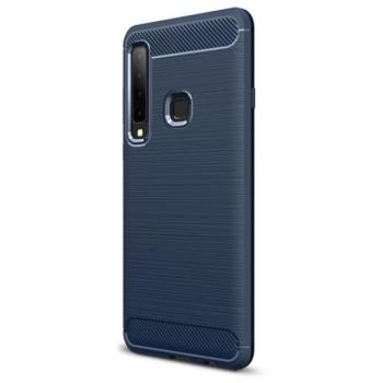 Szilikon telefonvédő (közepesen ütésálló, légpárnás sarok, szálcsiszolt, karbon minta) SÖTÉTKÉK Samsung Galaxy A9 (2018) SM-A920 kép