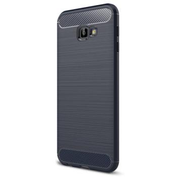 Szilikon telefonvédő (közepesen ütésálló, légpárnás sarok, szálcsiszolt, karbon minta) SÖTÉTKÉK Samsung Galaxy J4 Plus (SM-J415F) kép