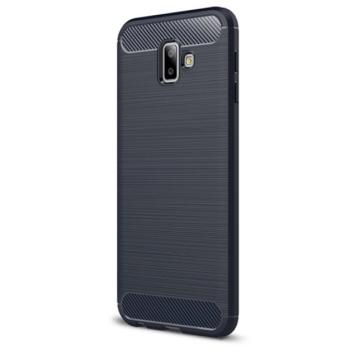 Szilikon telefonvédő (közepesen ütésálló, légpárnás sarok, szálcsiszolt, karbon minta) SÖTÉTKÉK Samsung Galaxy J6 Plus (SM-J610F) kép