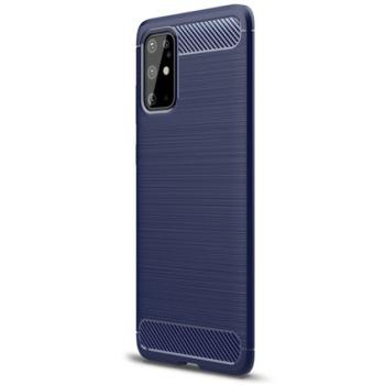 Szilikon telefonvédő (közepesen ütésálló, légpárnás sarok, szálcsiszolt, karbon minta) SÖTÉTKÉK Samsung Galaxy S20 Plus (SM-G985F), Samsung Galaxy S20 Plus 5G (SM-G986) kép