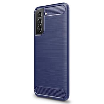 Szilikon telefonvédő (közepesen ütésálló, légpárnás sarok, szálcsiszolt, karbon minta) SÖTÉTKÉK Samsung Galaxy S22 Plus 5G (SM-S906) kép