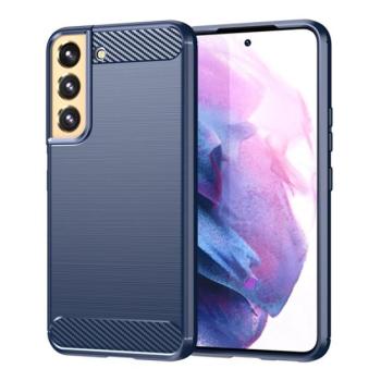 Szilikon telefonvédő (közepesen ütésálló, légpárnás sarok, szálcsiszolt, karbon minta) SÖTÉTKÉK Samsung Galaxy S23 Plus (SM-S916) kép
