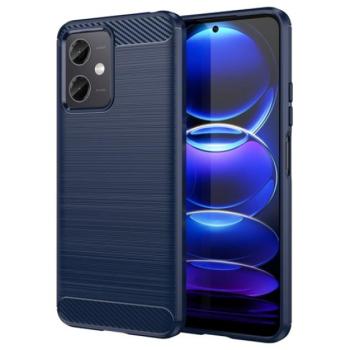 Szilikon telefonvédő (közepesen ütésálló, légpárnás sarok, szálcsiszolt, karbon minta) SÖTÉTKÉK Xiaomi Poco X5 5G kép