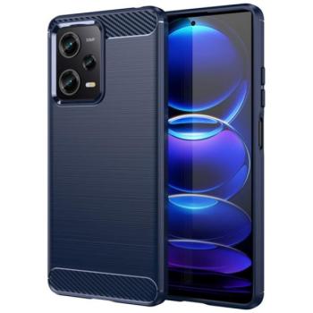 Szilikon telefonvédő (közepesen ütésálló, légpárnás sarok, szálcsiszolt, karbon minta) SÖTÉTKÉK Xiaomi Poco X5 Pro 5G, Xiaomi Redmi Note 12 Pro kép
