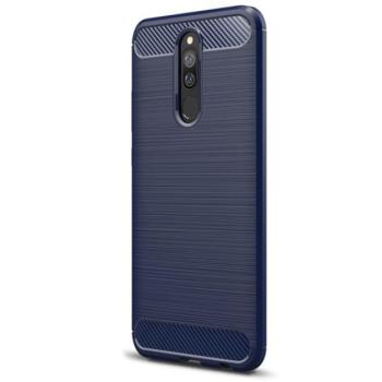 Szilikon telefonvédő (közepesen ütésálló, légpárnás sarok, szálcsiszolt, karbon minta) SÖTÉTKÉK Xiaomi Redmi 8A kép