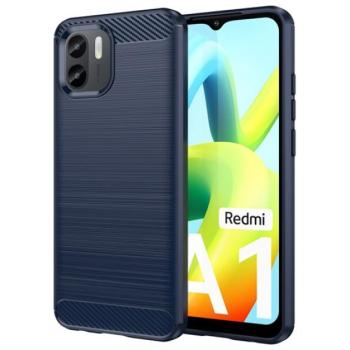 Szilikon telefonvédő (közepesen ütésálló, légpárnás sarok, szálcsiszolt, karbon minta) SÖTÉTKÉK Xiaomi Redmi A1, Xiaomi Redmi A2 kép
