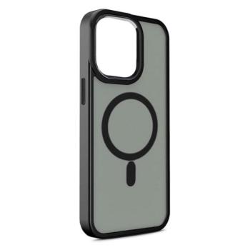 Szilikon telefonvédő (közepesen ütésálló, matt, műanyag hátlap, kamera védelem, Magsafe kompatibilis) FEKETE Apple iPhone 15 Pro kép