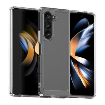 Szilikon telefonvédő (közepesen ütésálló, műanyag keret, akril hátlap, kamera védelem) ÁTLÁTSZÓ Samsung Galaxy Z Fold5 5G (SM-F946) kép