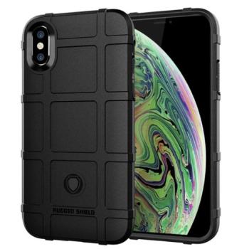 Szilikon telefonvédő (közepesen ütésálló, négyzet minta) FEKETE Apple iPhone XS Max 6.5 kép