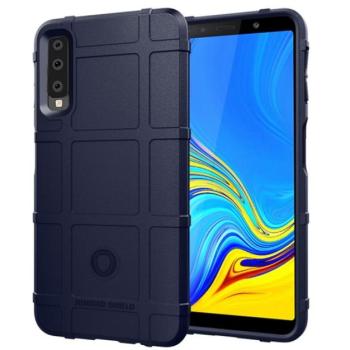 Szilikon telefonvédő (közepesen ütésálló, négyzet minta) SÖTÉTKÉK Samsung Galaxy A7 (2018) SM-A750F kép